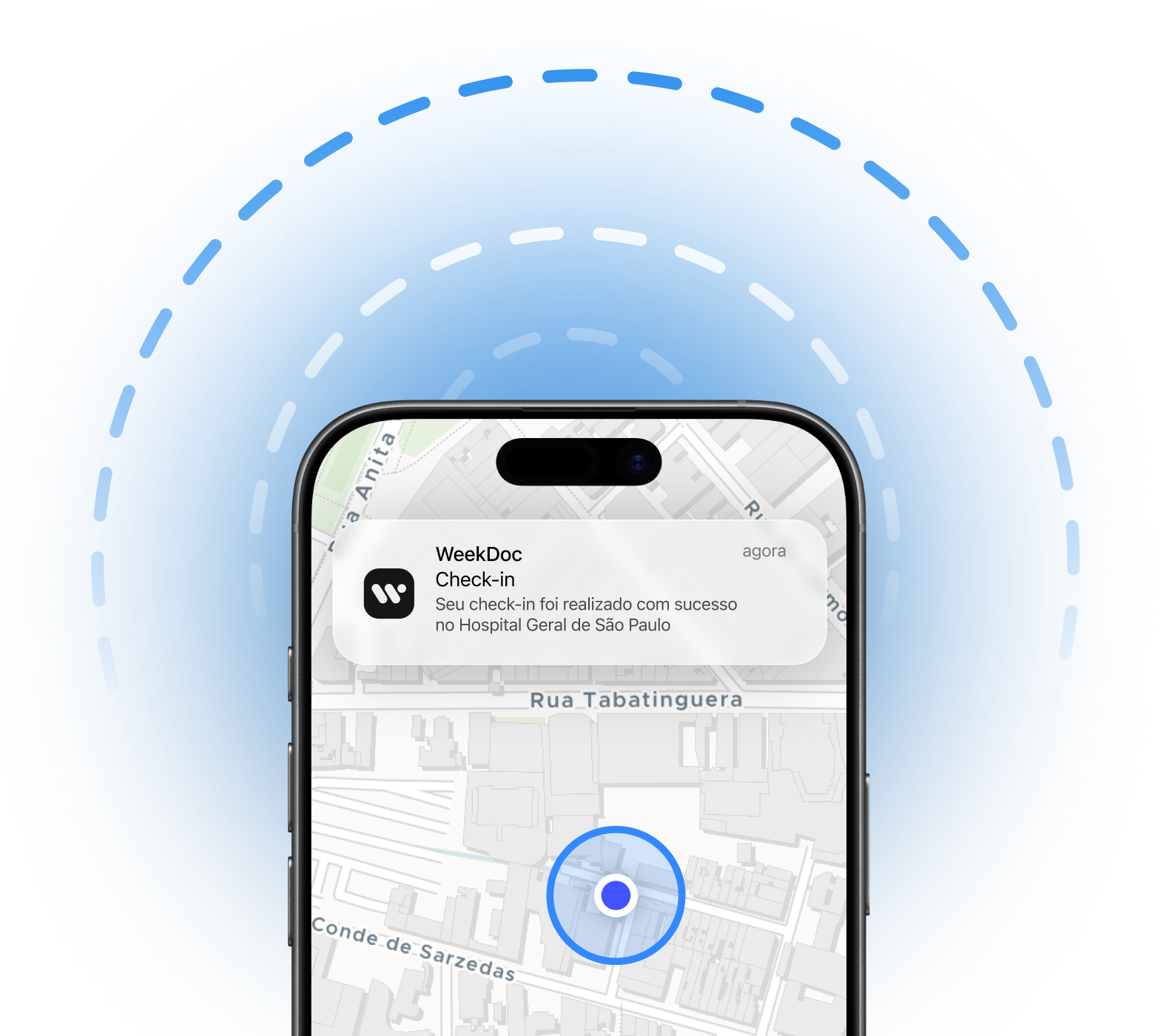 Check-in por GPS no aplicativo